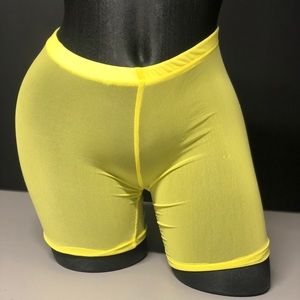 Yellow Mesh Shorts